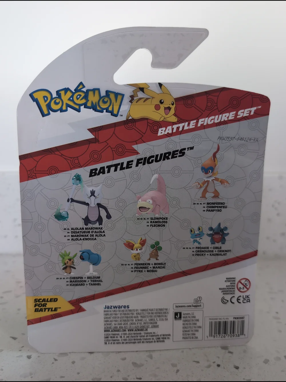 Pokemon Battle Figure Set – Pikachu, Machop & Alolan Muk (Pink/Yellow/Blue)